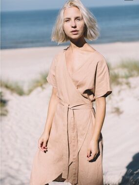 Linenfox Mimosa Linen Wrap Dress. Size: S/M. Excellent condition